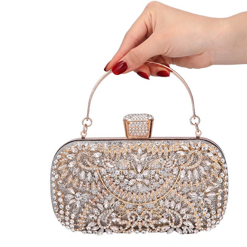Hot Selling WOMEN Flower Crystal Clutch for Wedding Party Rhinestone Evening Bag B5