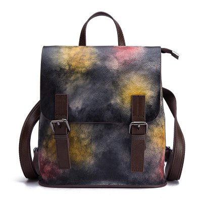 Genuine Leather WOMEN Backpack Rucksack Students School High Quality Real Cowhide Retro Fashion Travel Bag Daypack Knapsack