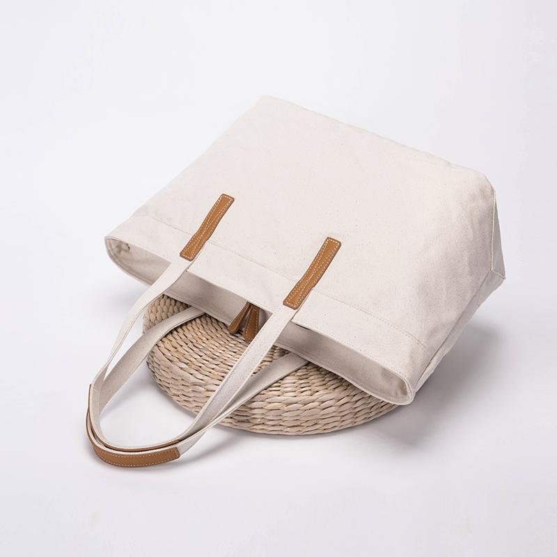 Korean version of simple atmosphere Japanese canvas tote bag large capacity female bag shoulder bag